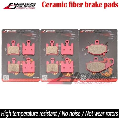 Motorcycle Ceramic Front Rear Brake Pads For Kawasaki ZX6RR ZX-6RR 2003-2005 ZX6R ZX-6R ZX636 2003-2005 ZX10R ZX-10R 2004-2007