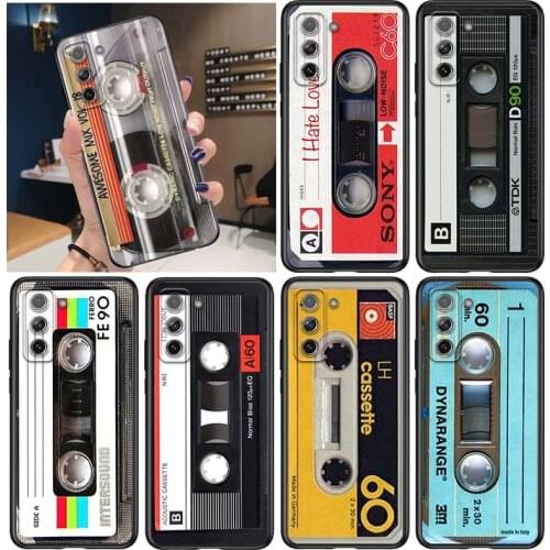 Classical Old Cassette for Samsung Galaxy S21 Ultra Plus Note 20 10 9 8 S10 S9 S8 S7 S6 Edge Plus Black Phone Case