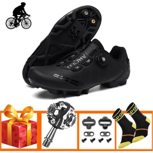 Sapatilha Ciclismo Mtb Cycling Shoes Mens Mountain Bike Sneakers Breathable Self-locking Non-slip Outdoor Riding MTB Flat Shoes