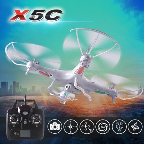 Syma X5C 2.4G 4CH 6-Axis Original quadcopter RC helicopter drone with 2MP HD FPV camera RC toy-white