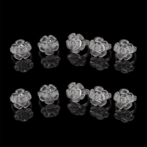 50pcs Flower Clip on Display Pops Nail Polish Natural Clear