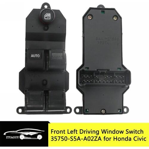 Left Hand Driving Side Car Electric Power Window Switch for Honda Civic 2001-2005 35750-S5A-A02ZA 35750S5AA02ZA