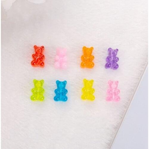 20pcs 16mm*10mm Cute resin Cartoon gummy bear beads for DIY decoration
