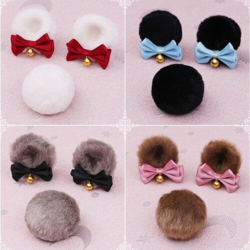 Kawaii Plush Bear Ears with Tail KC Headwear Bow Hair Cosplay Costume Sets Sweet Lolita Cute Headband Hairpin Hair Accessories