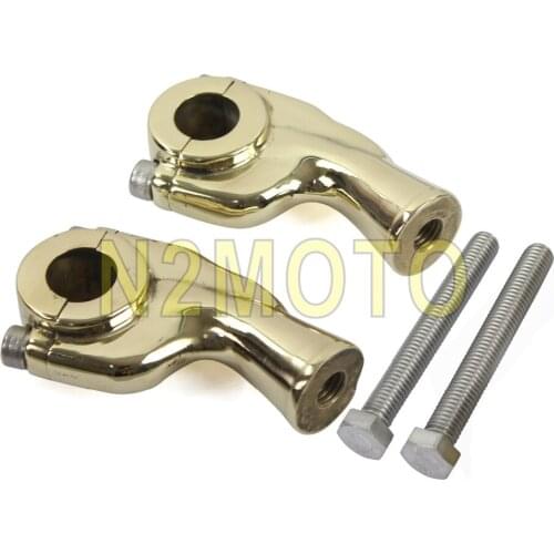 Motorcycles Old School Solid Brass 1" or 7/8" Bar Mount Clamp for Harley Chopper Cafe Racer 2-5/8" Handlebar Riser