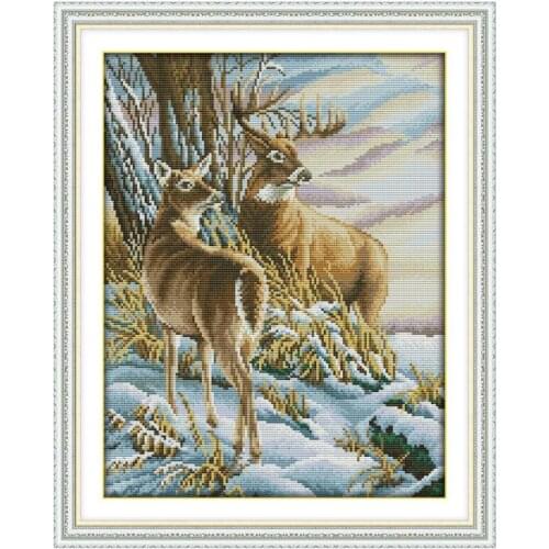 Deer 3 cross stitch kit aida 14ct 11ct count printed canvas stitches embroidery DIY handmade needlework