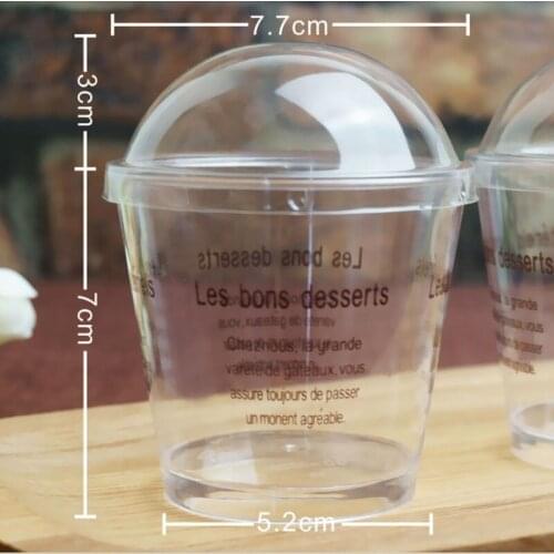 Disposable DIY 180ml Creative Pot Yogurt Mousse Dessert Cupcake Box Container Ice Cream Pudding Cups With Dome Lid Cover