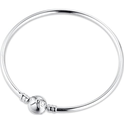 Original Dainty Bow Bangles 100% 925 Sterling Silver Jewelry Free Shipping