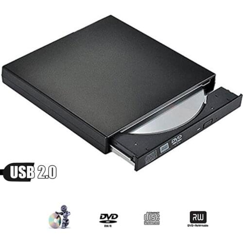 Portable USB External DVD RW Burner Optical Drive For Asus HP ACER DELL Desktop Laptop External Win XP/7/8/10 Netbook Black New