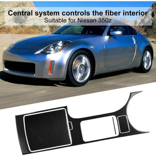 Self-adhesive Central Control Panel Frame Cover Carbon Fiber Car Interior Decorative Sticker for Nissan 350Z