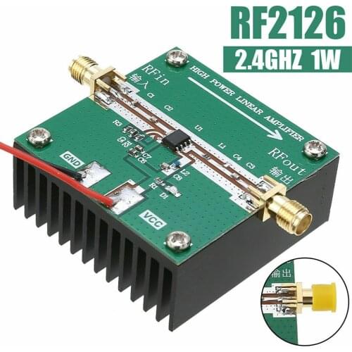 RF2126 400MHZ-2700MHZ broadband RF Power Amplifier 2.4GHZ 1W For Bluetooth Ham Radio Amplifier with heat sink