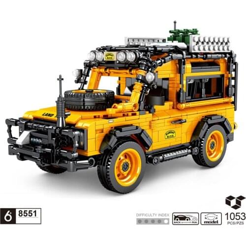 Technical orv car 1990 orv land Defender Rovers building block assemble bricks model pull back vehicle toys collection for gifts