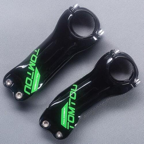 TOMTOU Ultralight Full Carbon Fiber Road Bike Mountain Bicycle stem 31.8mm UD Glossy 70/80/90/100/110/120/130mm Green - T80T16