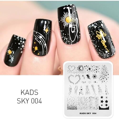 KADS Nail Art Stamp Template Starry Sky Design Nail Stamping Plate Stars Moon Meteor shower Image Stencil For Manicure Accessory