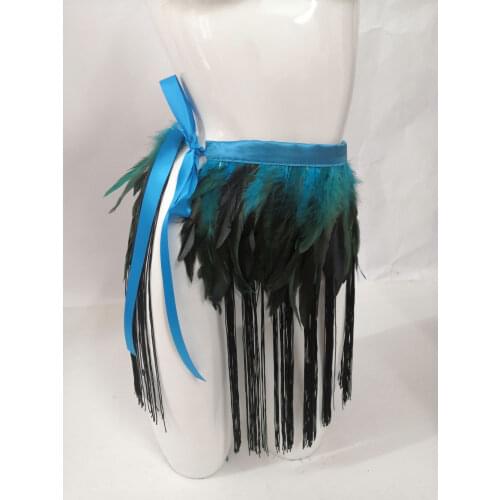 Carnival Showgirl Feather Belt Skirt Burlessque Show Feather Piece Dancing Belt Skirt Tassel Belt skirt
