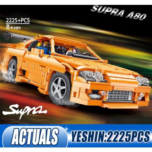 DHL Yeshin QC018 High-Tech Car Toys 1:12 Toyota Supra A80 Champion Racing Car Model Building Blocks Bricks Kids Christmas Gifts