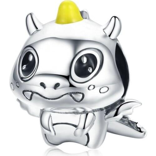 LByzHan Fashion New Authentic 925 Sterling Silver Star & Moon Legend Clearly CZ Beads fit Women Bracelets DIY Jewelry CMC184