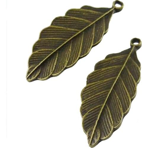 15pcs Antique Bronze Zinc Alloy Tree Leaf Charms Pendants DIY Jewelry Findings Accessories 12353