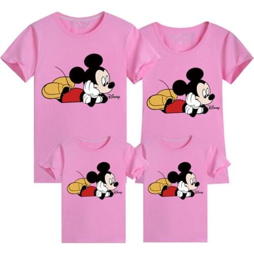2021 Fashion Summer T-shirts Cotton Mickey Cute Cartoons Printing Short Sleeve Casual Harajuku White Base Clothes Loose Girls
