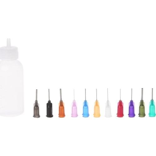 30ml Dispensing Dispenser Bottle For Rosin Solder Flux Paste with 11 Needles L15