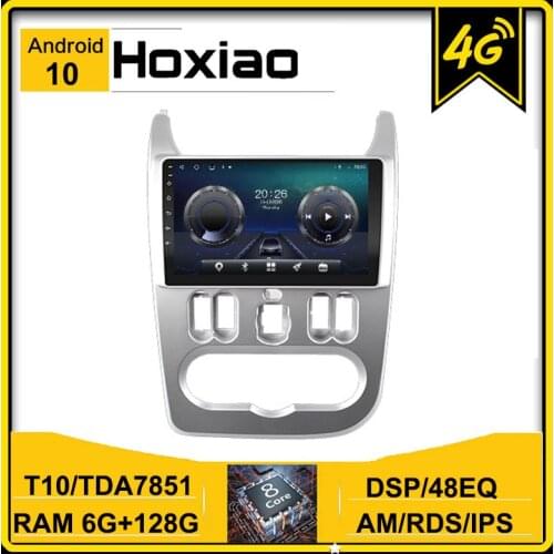 Car Radio Multimedia Android 10 For Renault Logan 1 Sandero 2009 2015 For Lada Largus 2012 2020 GPS WIFI Voice Control DSP IPS