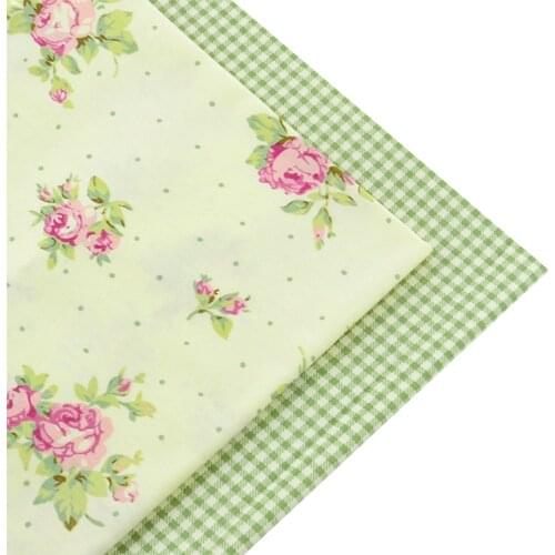 2 pieces green 40cmx50cm Cotton Fabric quilting tissue tecido tida Sewing fabrics for patchwork cheap tecidos para roupa