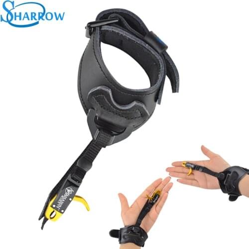1pc Archery Bow Releases Left And Right Hand Cowhide Wristband Fit For Compound Bows Outdoor Sports Shooting Hunting Accessories