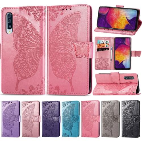 Butterfly Flower Phone Case For Samsung Galaxy A10 A20 A30 A40 A50 A70 A51 A71 A30S A20E A21S M21 M31 PU Leather Card Slot Cover