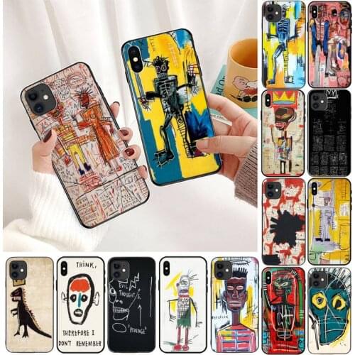 YNDFCNB Jean Michel Basquiat Art Silicone Black Phone Case For iPhone 11 8 7 6 6S Plus X XS MAX 5 5S SE 2020 XR 11 pro Cover