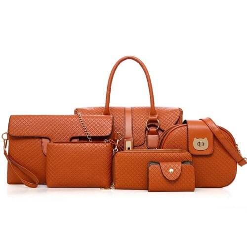 Womens Handbag Designer Luxury 2021 new PU Leather 6 PCS Fashion Shoulder bag handbag purse card bag