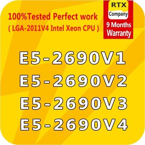 E5-2690 Intel Xeon Processor CPU Server E5 2690 V4 V3 V2 Original Officia/QS/ES Version 20/25/30/35M 8/10/12/14 Cores 135W 14nm