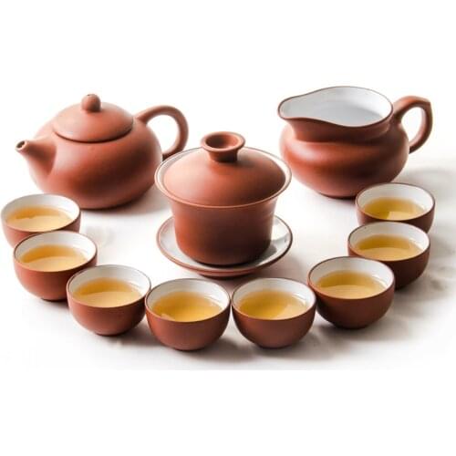 Purple Clay Chinese Kung Fu Tea Set Yixing Teapot Handmade Tea Pot Cup Zisha Gaiwan Tea Kettles Ceremony Drinkware Teaware Set
