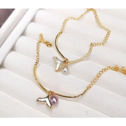 Mermaid Tail Shape Bangle Findings Fashion Bracelet Chain Settings Jewelry Parts Fittings Accessories for Pearls Beads Crystal