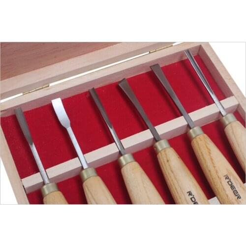 Free shipping 6 Pcs wood Carving Chisel Tool, carpenter hand carving knife tools, wood carving knives set