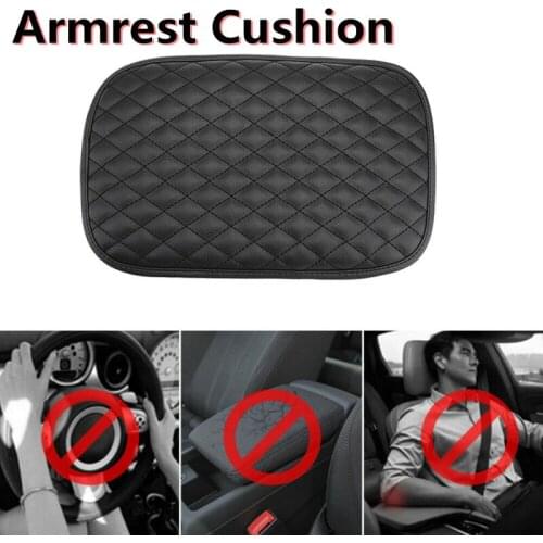 PU Leather Car Armrest Pad Cover Universal Center Console Wave Embroider Auto Seat Box Cushion Hand Supports