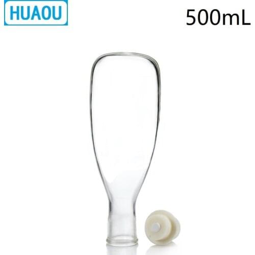 HUAOU 500mL Culture Flask Florentine Solanum Type Borosilicate 3.3 Glass with Silica Gel Stopper Laboratory Chemistry Equipment