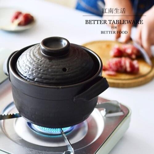 Small Clay Pot One Person Fast Cooked Rice Cooker Casseroles Two Cover Stoneware Pan Saucepan Mini Soup Milk Pot
