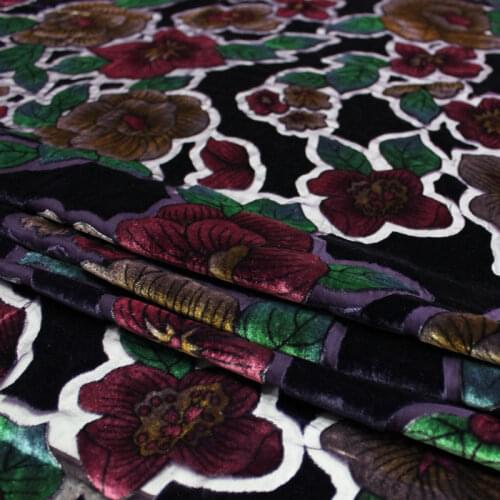 Autumn and winter really high-grade fabrics 100% silk velvet fabric cloth long sleeved jacket