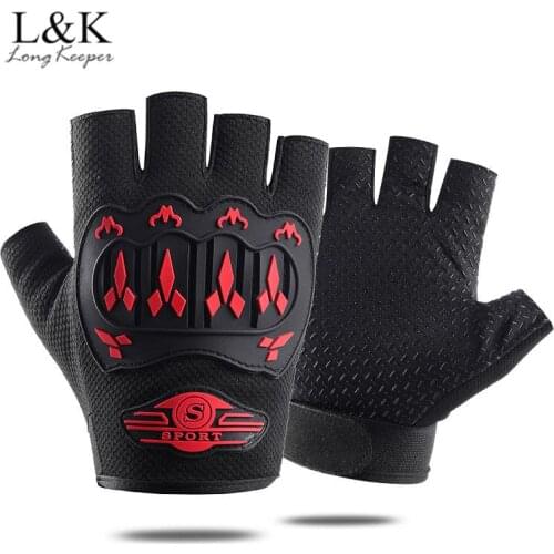Men Women Gym Half Finger Gloves Sports Fitness Exercise Training Anti Slip Weight Lifting Glove Workout Cycling Black Mittens