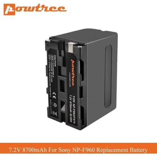 Powtree 8700mAh NP F970 NP-F960 Replacement Battery for Sony NP F970 F960 975 QM91D Batterie DCR-VX2100 DSR-PD150 DSR-PD170 L70
