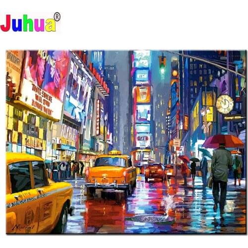 Crystal Square/Round drill diamond Painting"New York Street Landscape"5D DIY diamond embroidery Rhinestones mosaic Decoration