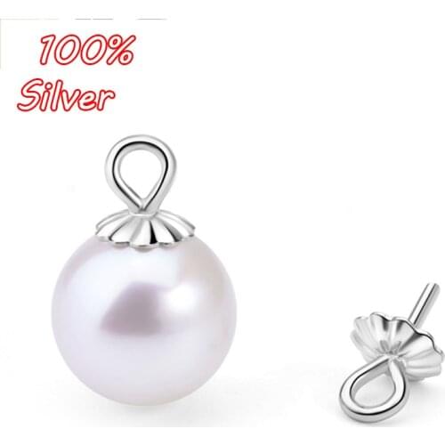 10pcs 925 Sterling Silver Pendant Connector,Cup Peg Bead Cap For Necklace,Earring,Dangle Sterling Silver Jewelry Accessories