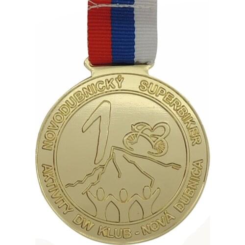 Superbike Competition Gold Silver Bronze Medal with Three Colors Lanyards