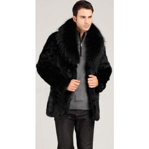 High quality warm casual faux mink rabbit fur coat mens leather jacket men coats villus winter loose thermal outerwear 2020 new