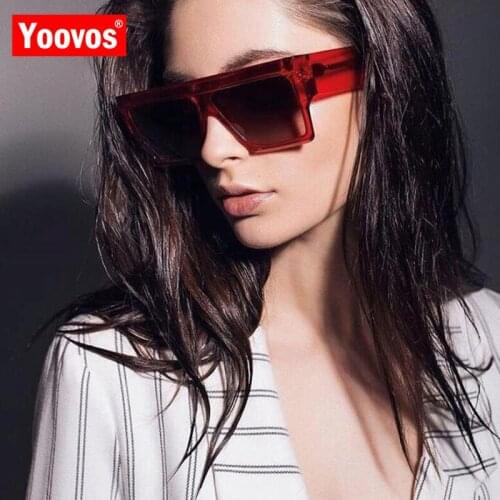 Yoovos 2021 Vintage Square Sunglasses Women Men Big Frame Fashion Retro Mirror Sun Glasses New Brand Lunette De Soleil Femme