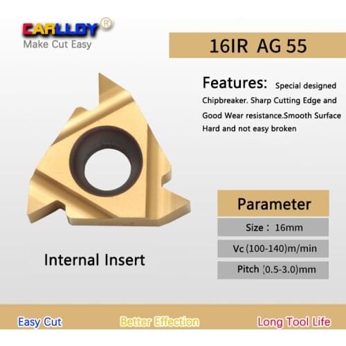 10pcs 16NRAG55 ISO Yellow metric coarse thread 55°partial profile 55 Internal Right Hand Thread 16IRAG55 0Y1B5