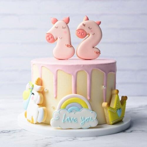 10pcs/set Pig 0-9 Numbers Cookies Biscuit Cutter Fondant Mould Cake Topper Sugarcraft Mold DIY Baking Tools