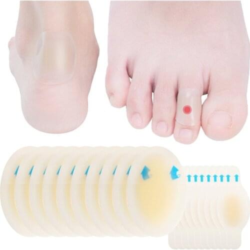 10Pcs Blister Bandages Waterproof Hydrocolloid Plaster Adhesive Anti-Wearing Heel Gel Sticker Pain Relief Pedicure Patch Pads