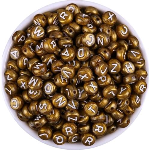 100Pcs Mixed White Color Letter Acrylic Beads 7mm For Jewellery Marking Loose Spacer Beads Bracelet Necklace Jewelry Finding