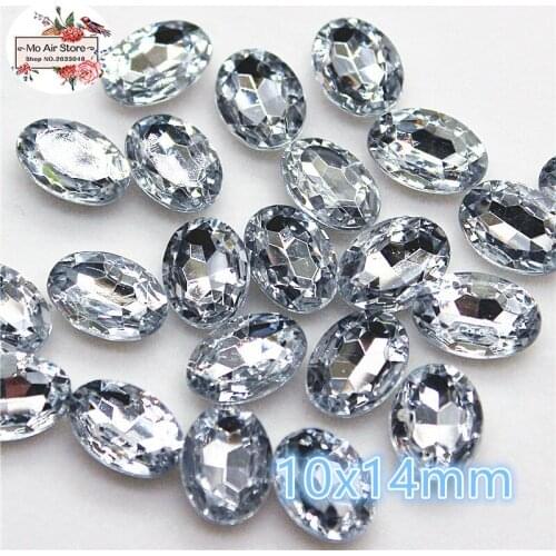 20-100pcs oval clear Acrylic rhinestones stone Facets point rhinestones decoration DIY craft no hole